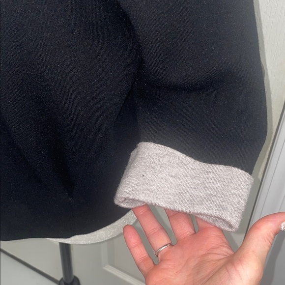 Tristan Blk & Grey Open Front Cropped Cardigan Bolero or Shrug  3/4 Sleeve Sz L - Picture 3 of 16